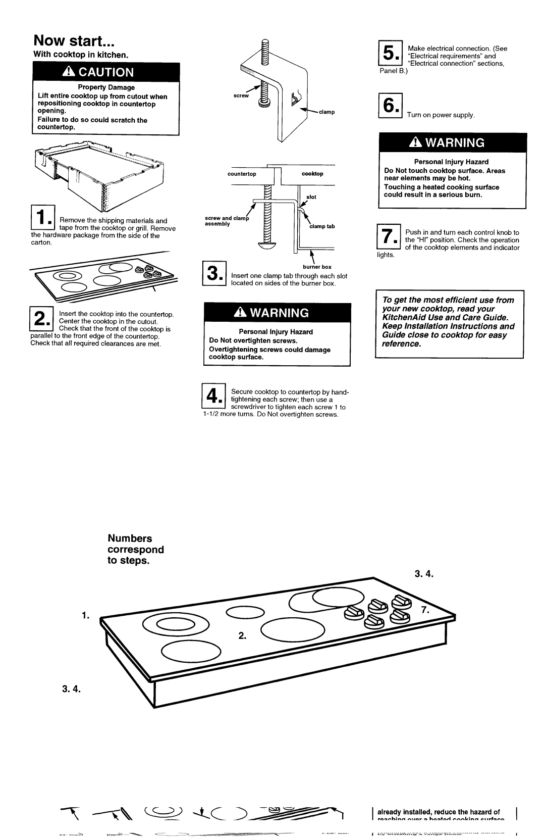 KitchenAid 4366501 installation instructions Now start, With cooktop in kitchen, Panel C 