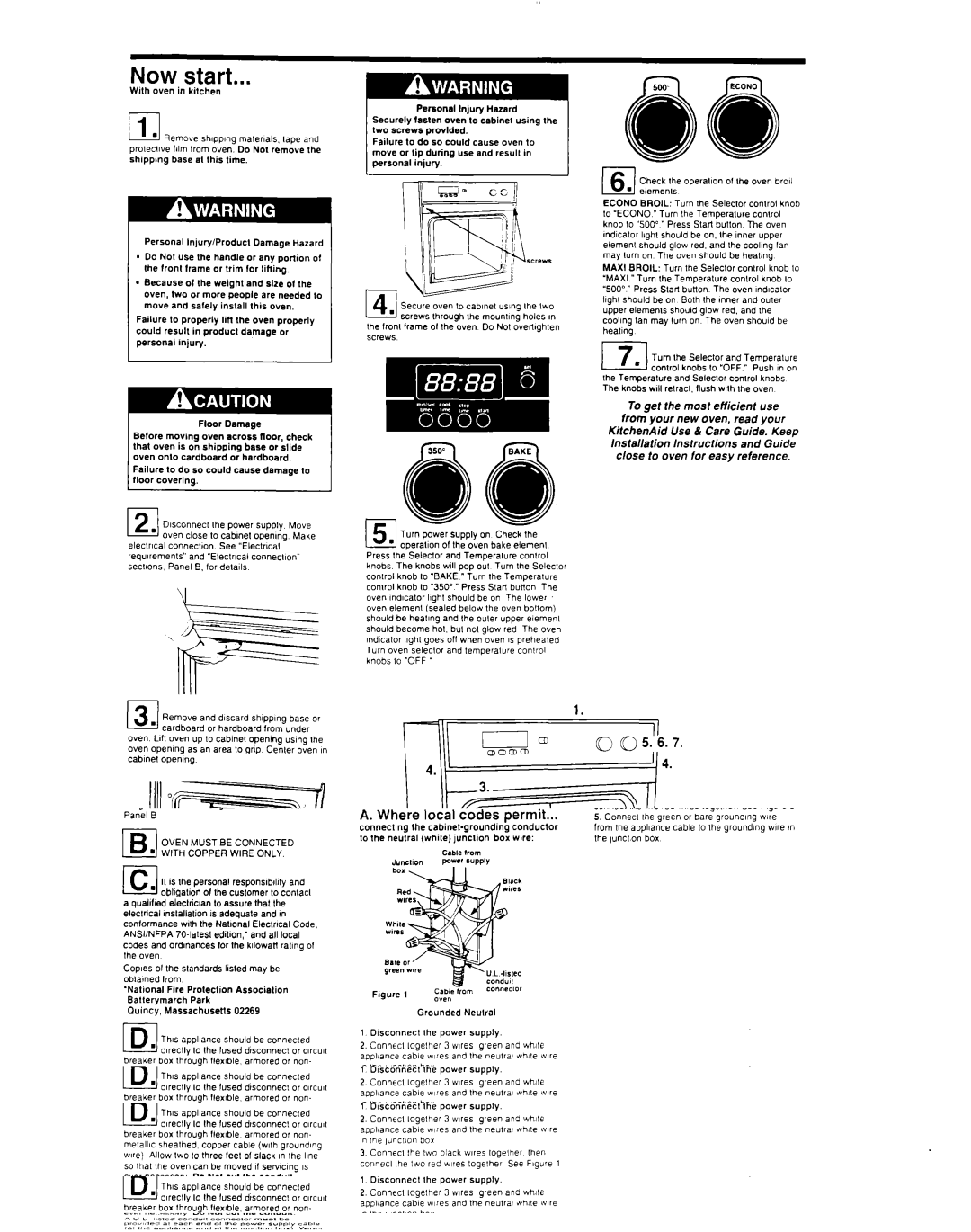 KitchenAid 4367501 installation instructions Now start 