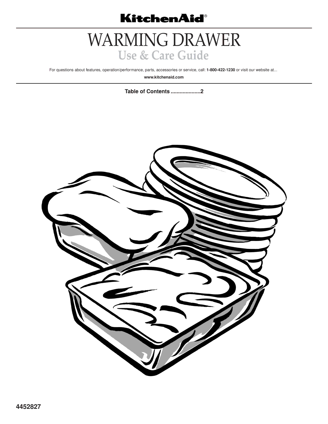 KitchenAid 4452827 manual Warming Drawer 