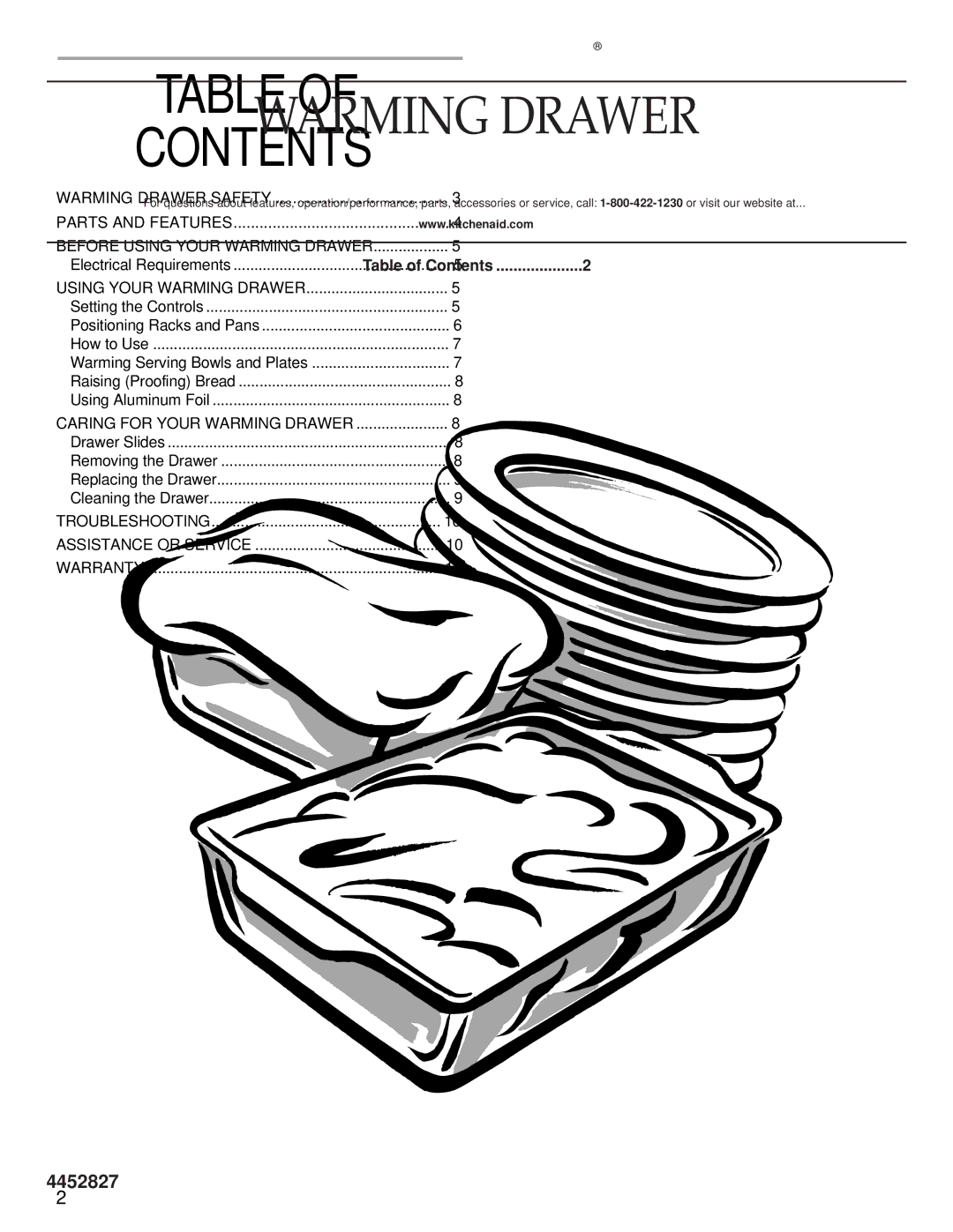 KitchenAid 4452827 manual Contents 