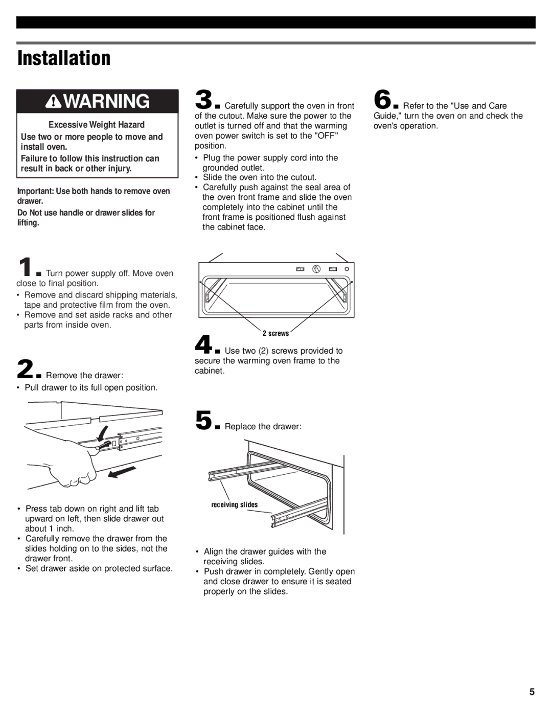 KitchenAid 4452828 installation instructions Installation 