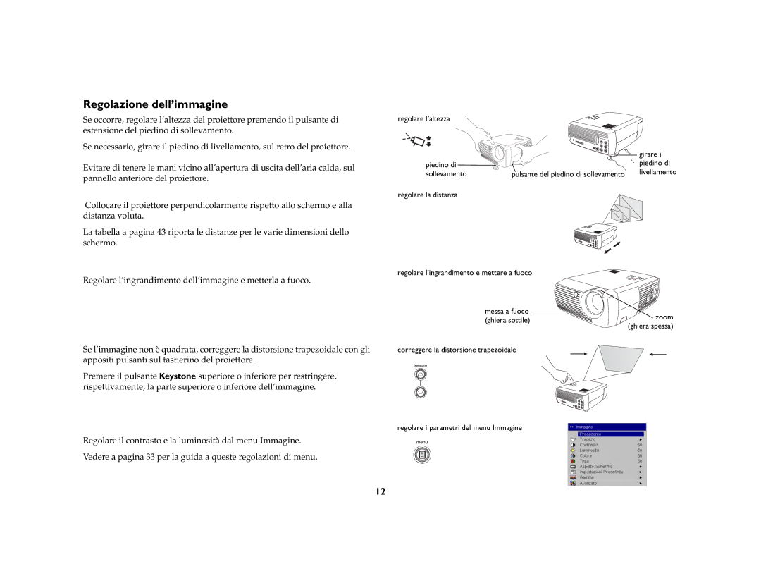 KitchenAid 4805 manual Regolazione dell’immagine 