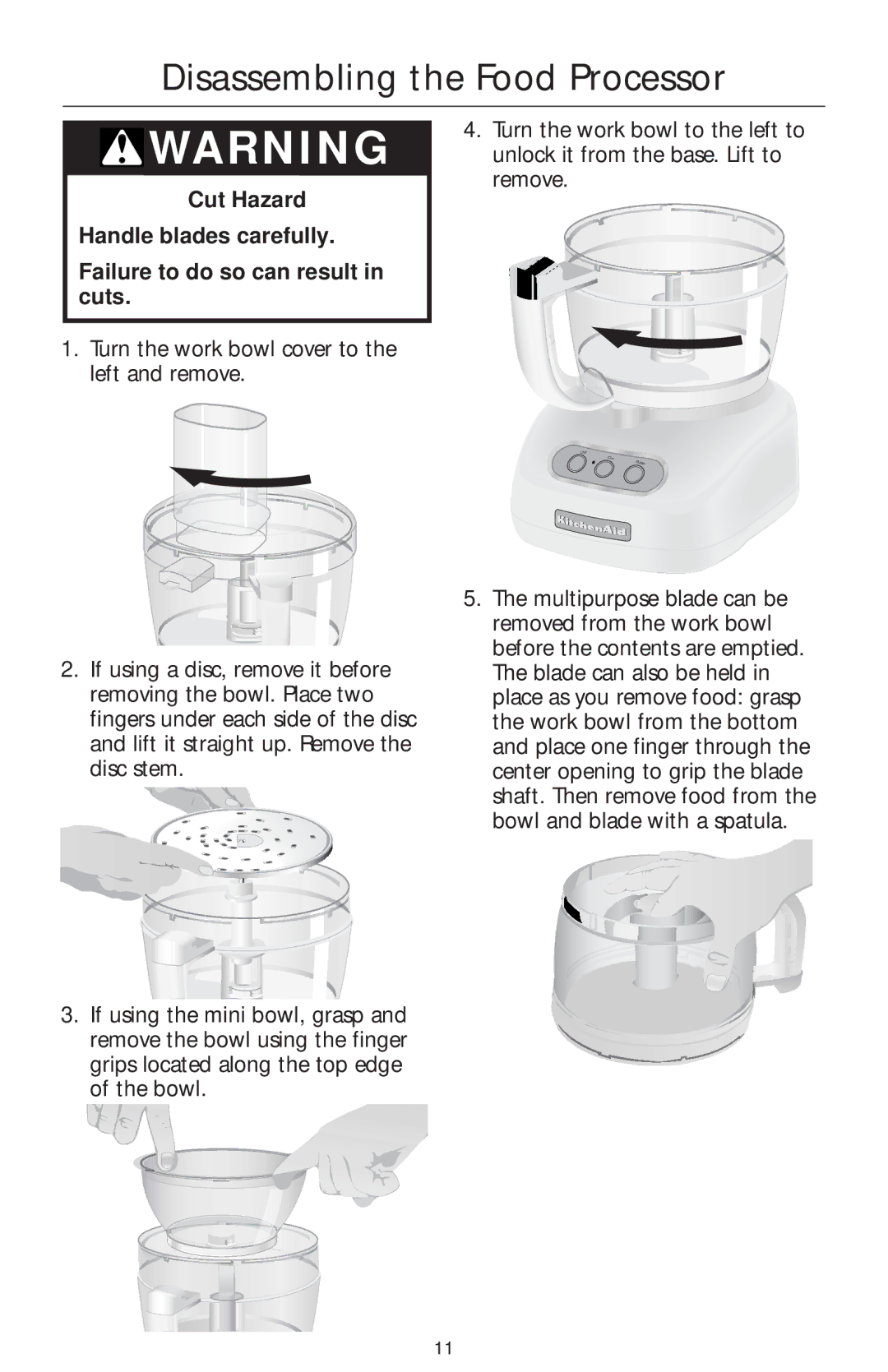 KitchenAid 4KFP740 manual Disassembling the Food Processor 