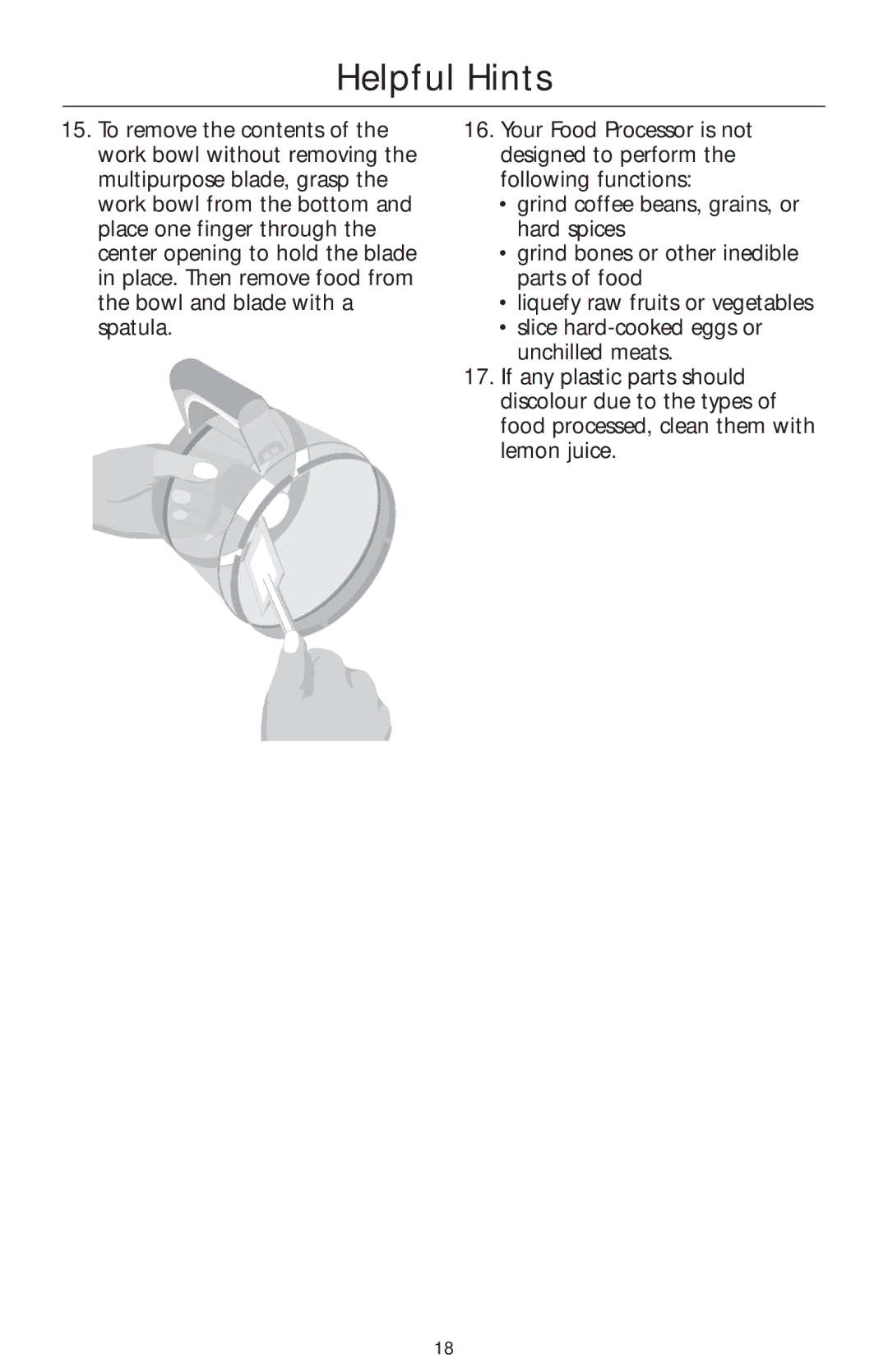 KitchenAid 4KFP740 manual Helpful Hints 