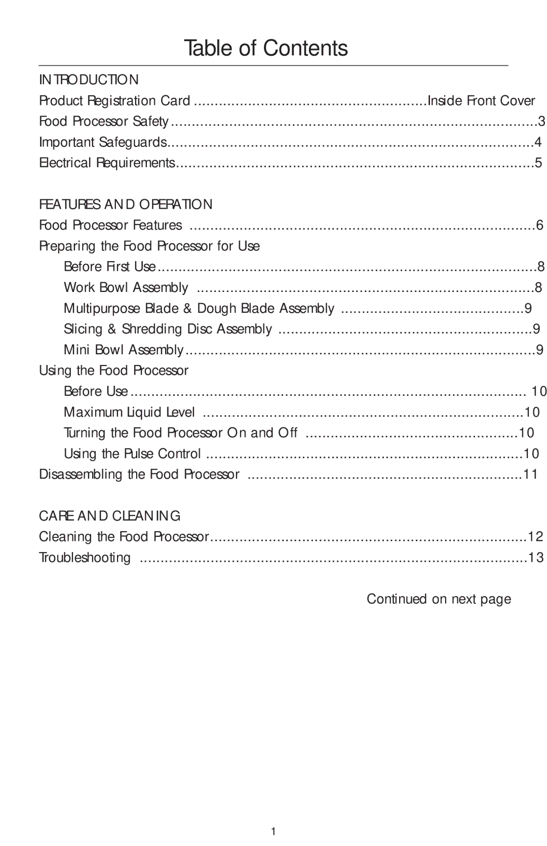 KitchenAid 4KFP740 manual Table of Contents 