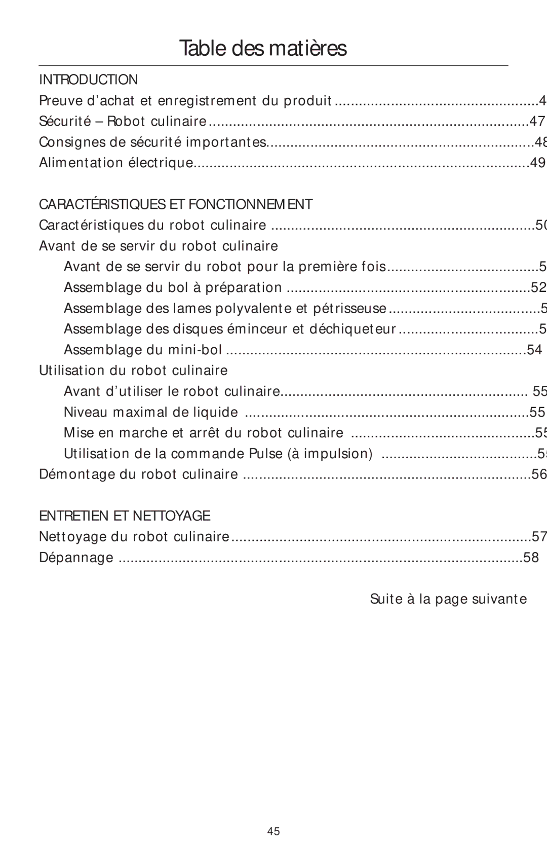 KitchenAid 4KFP740 manual Table des matières 