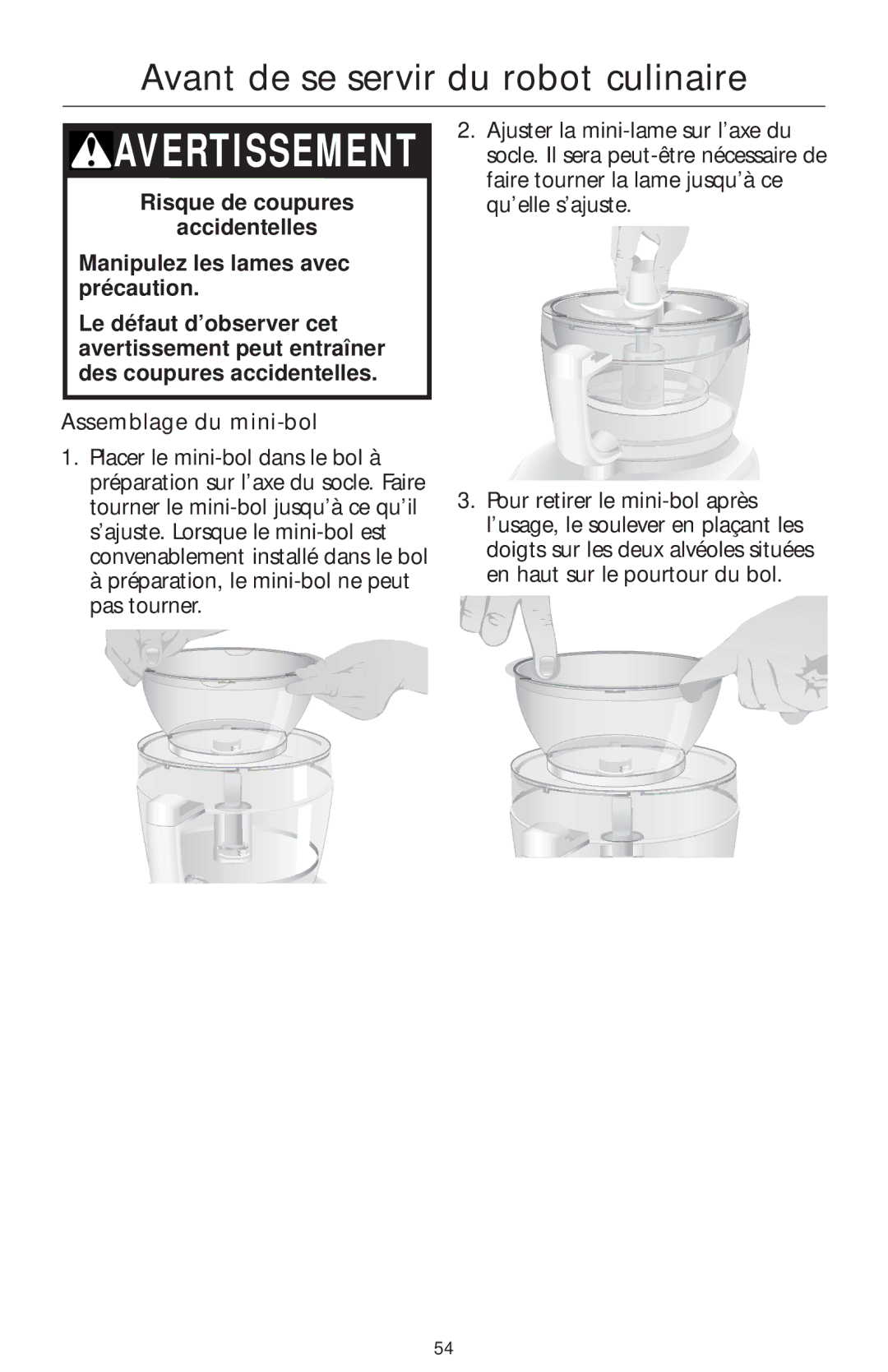 KitchenAid 4KFP740 manual Avertissement 