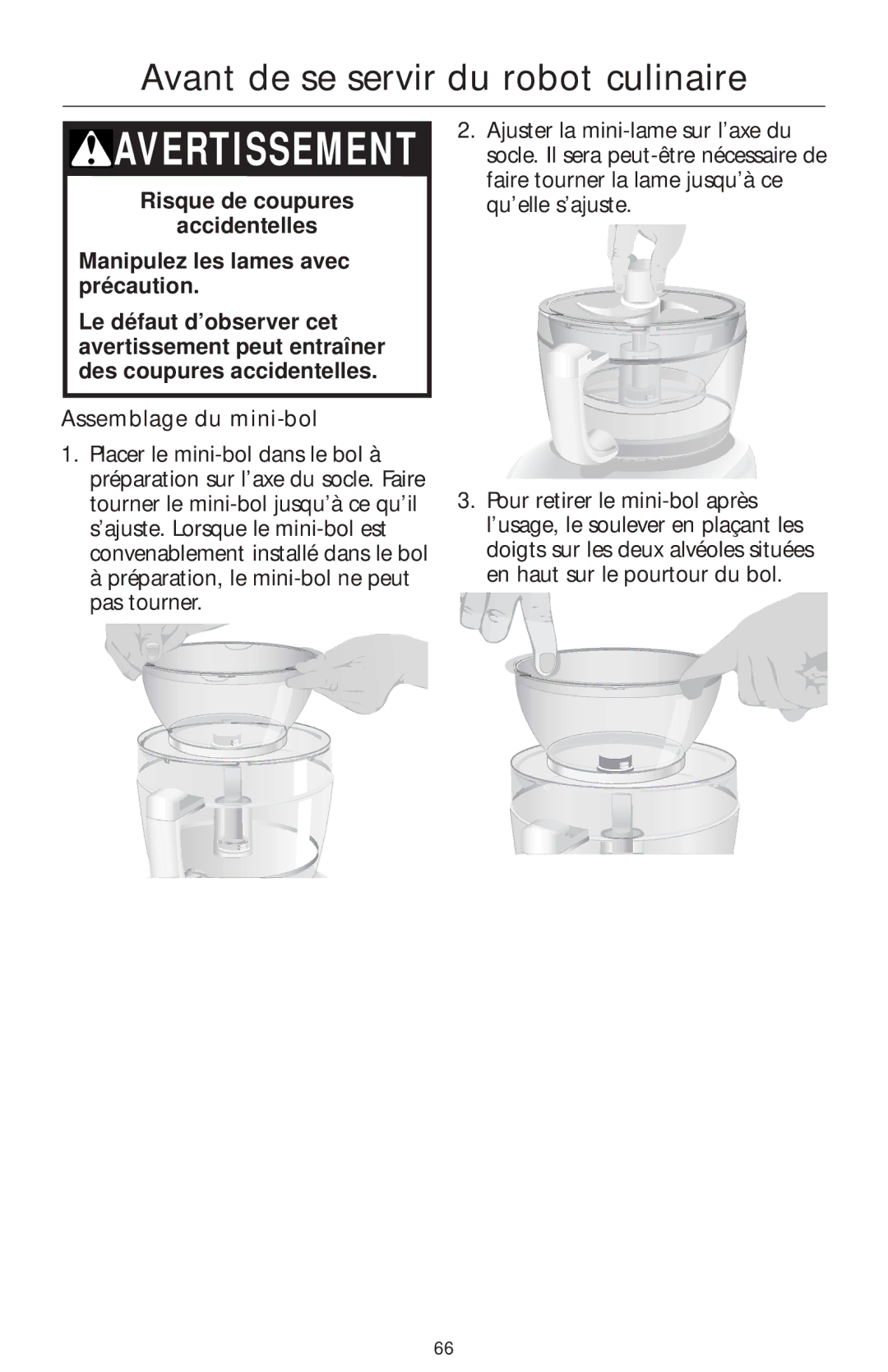 KitchenAid 4KFP750 manual Avertissement 