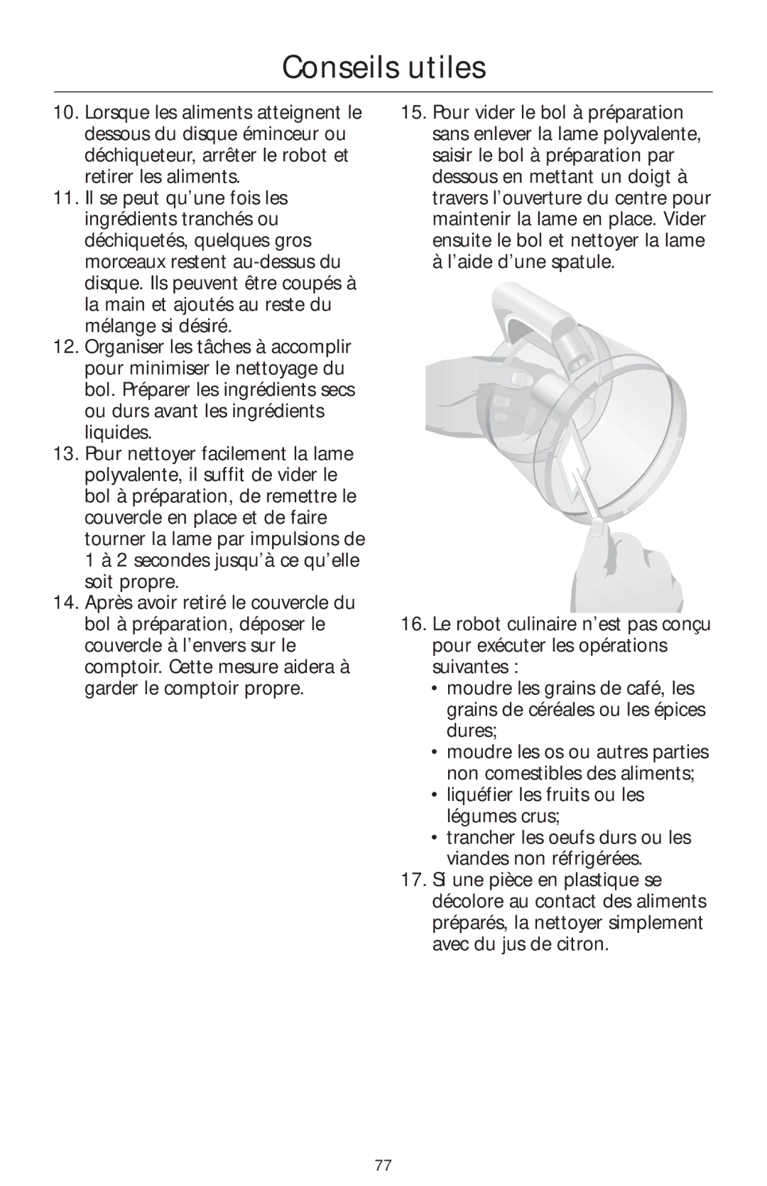 KitchenAid 4KFP750 manual Conseils utiles 