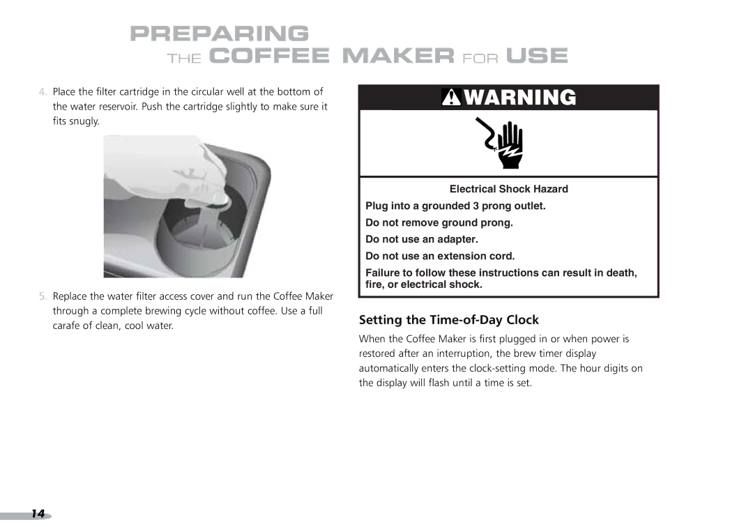 KitchenAid 4KPCM050 manual Setting the Time-of-Day Clock 