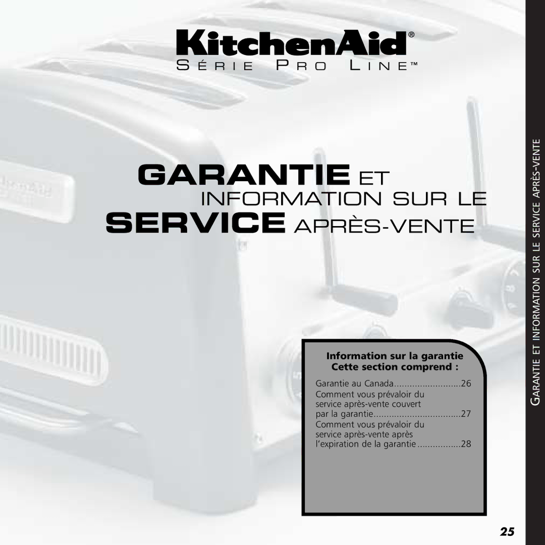 KitchenAid 4KPTT780, 4KPTT890 manual Garantie ET 