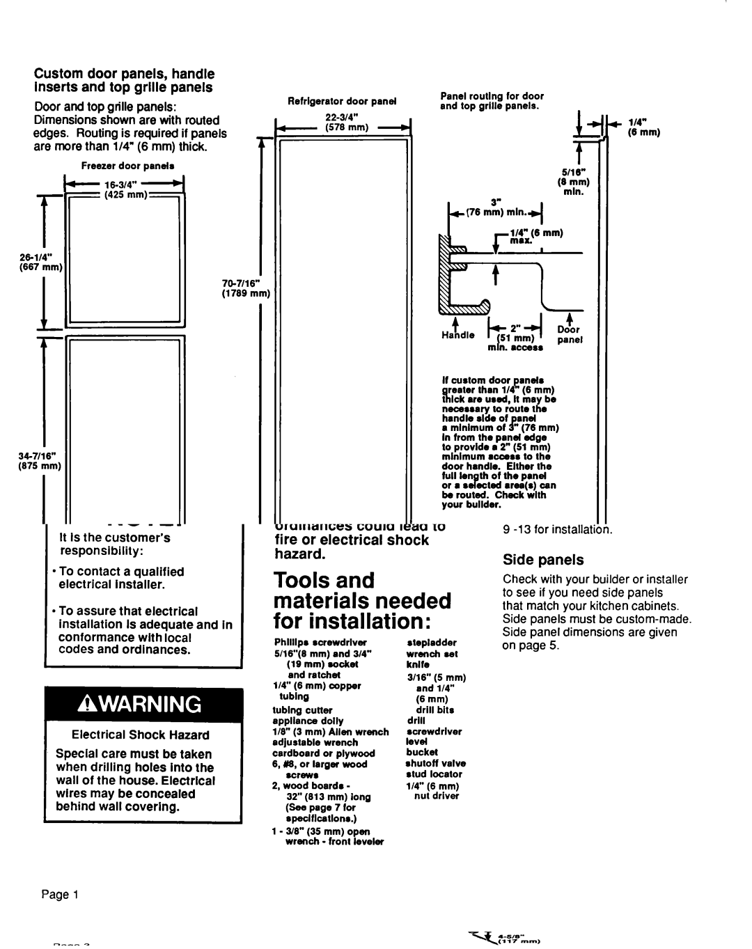 KitchenAid 4KSRF42DT installation instructions Lr--JA, Custom door panels, handle Inserts and top grille panels 