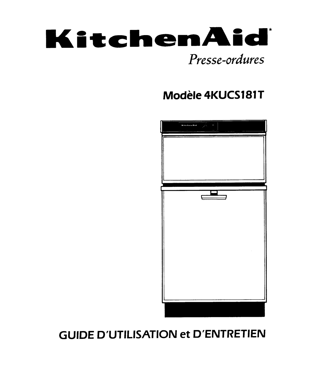 KitchenAid 4KUCS181T manual 
