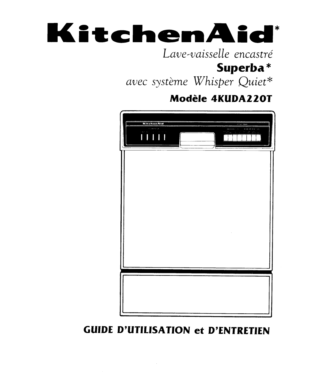 KitchenAid 4KUDA22OT manual 