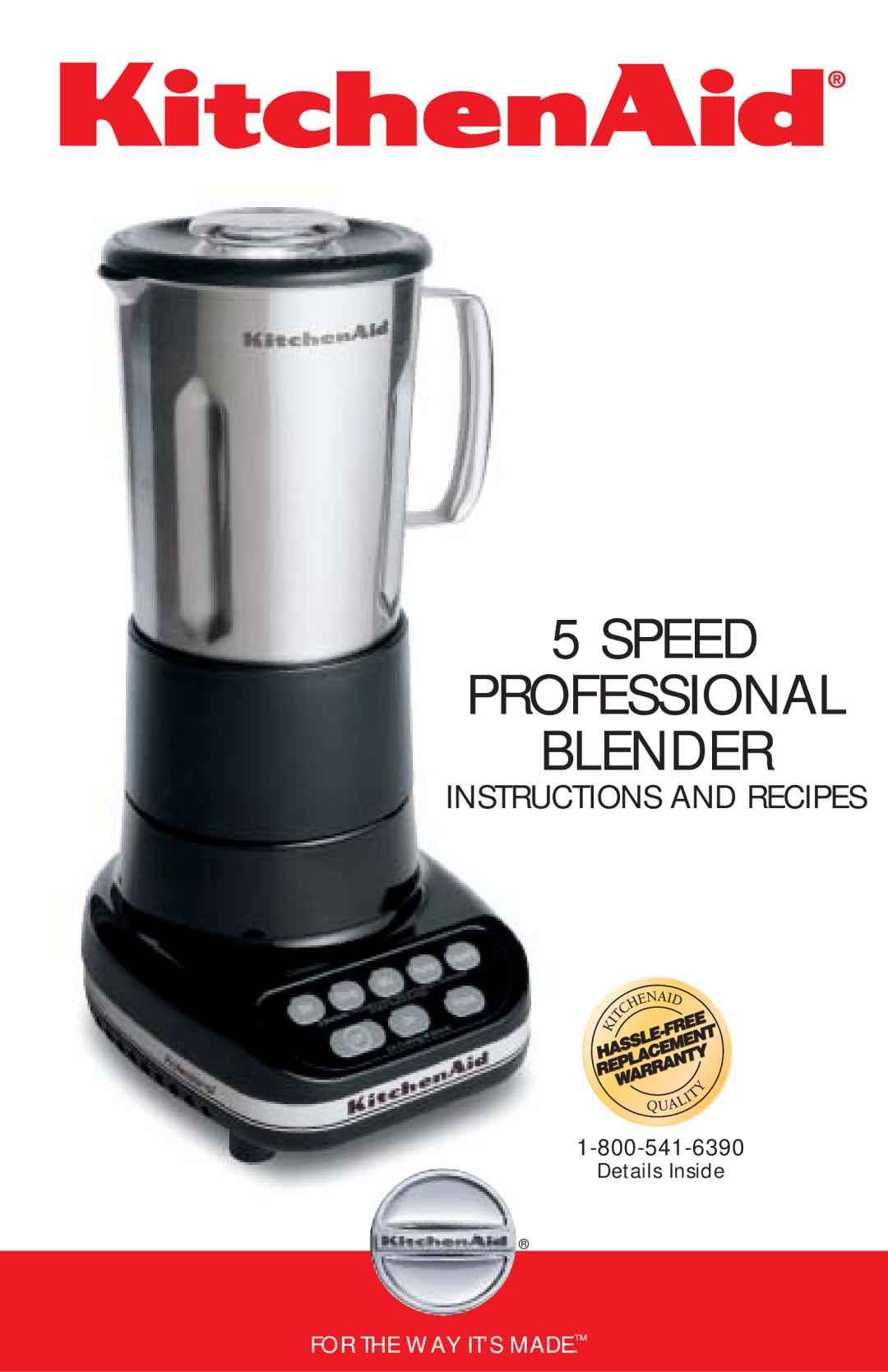 KitchenAid 5 Speed Professional Blender manual 