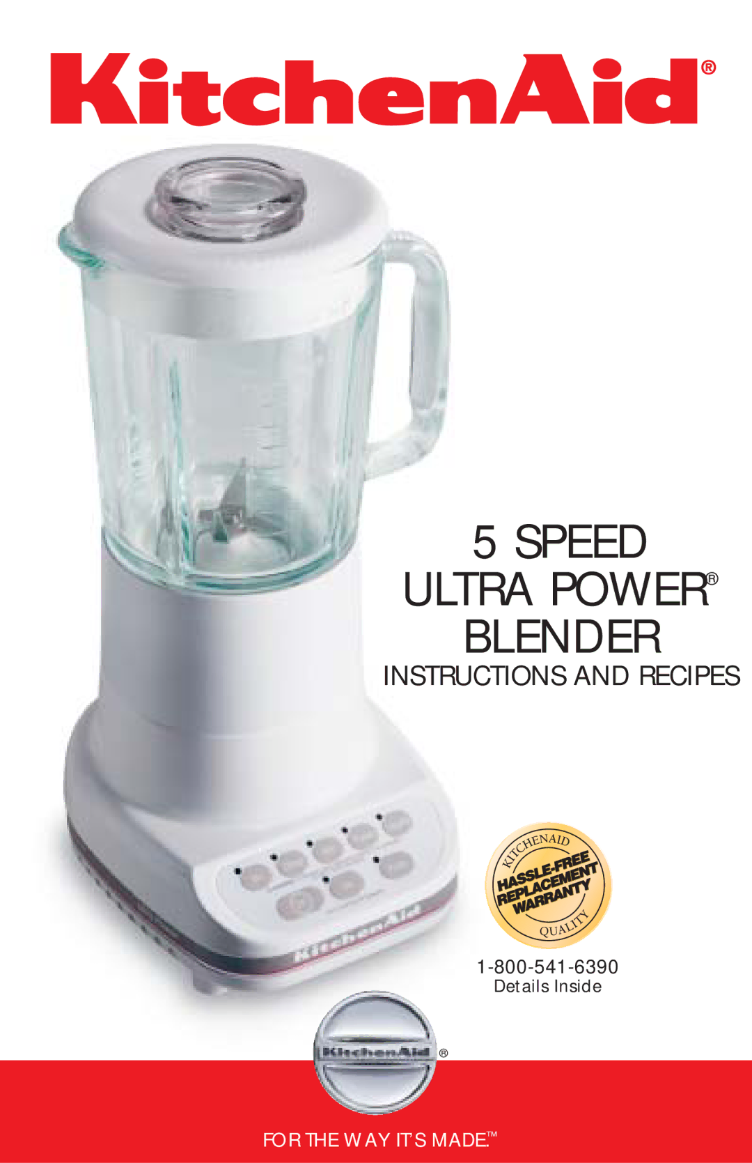 KitchenAid 5 SPEED ULTRA POWER BLENDER manual Speed Ultra Power Blender 