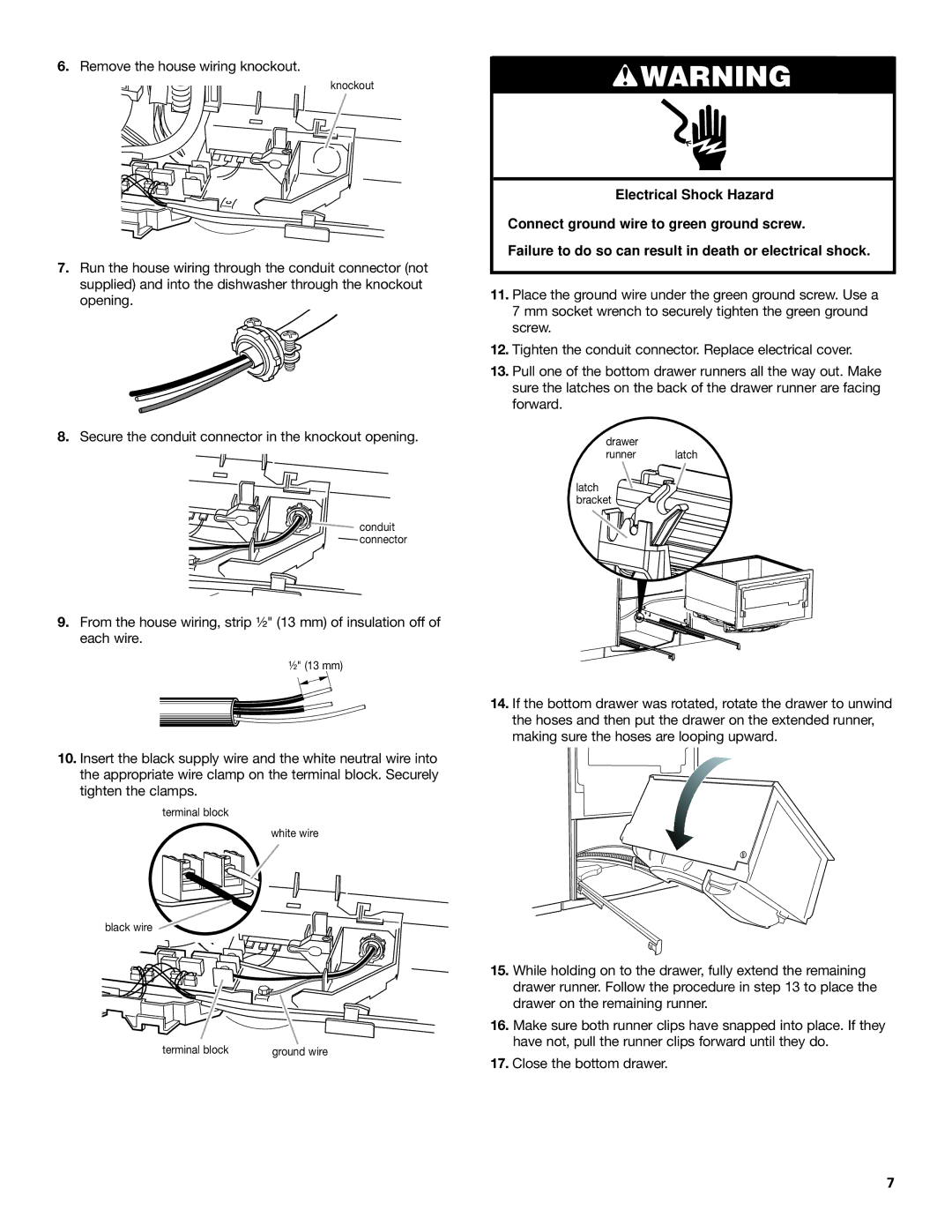 KitchenAid 8573755 A, 528879 installation instructions Remove the house wiring knockout 