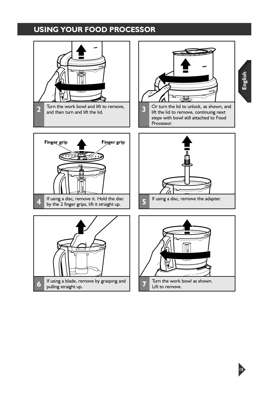 KitchenAid 5KFP1644 manual Finger grip 