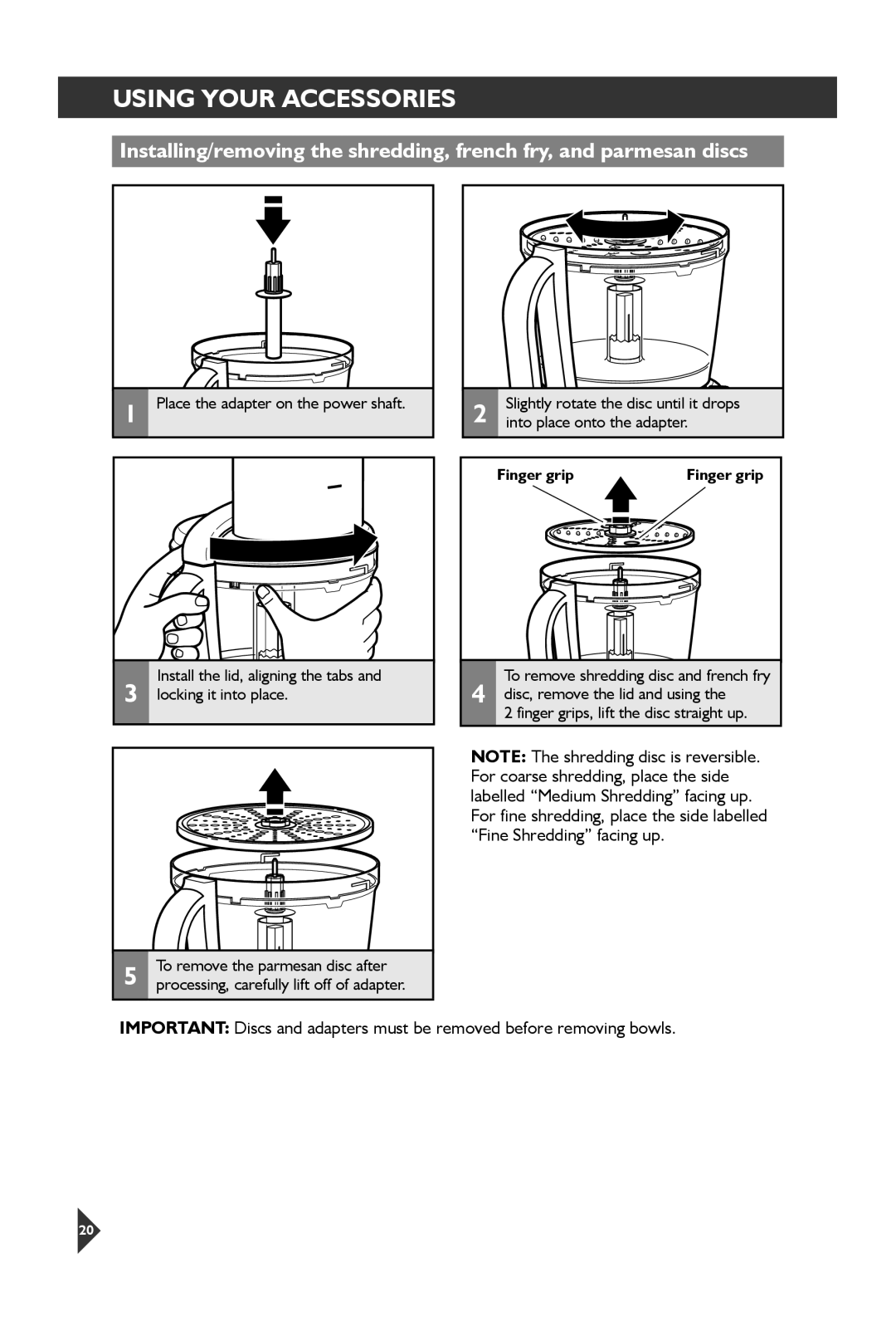 KitchenAid 5KFP1644 manual Processing, carefully lift off of adapter 