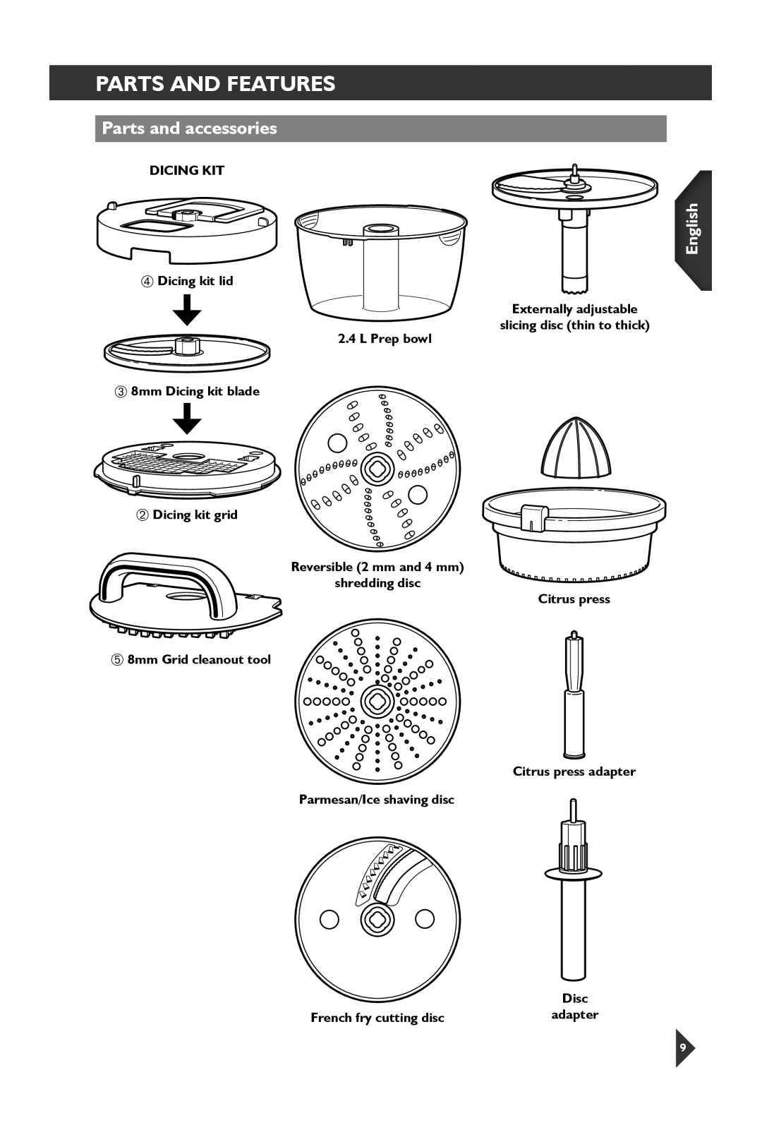 KitchenAid 5KFP1644 manual Dicing KIT 