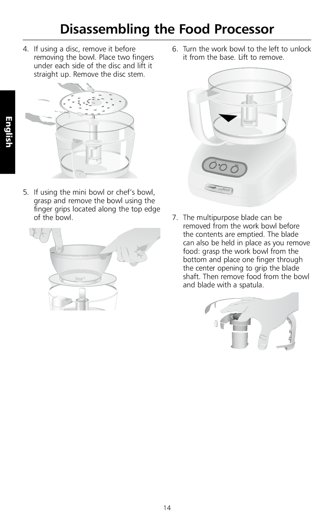 KitchenAid 5KFPM771, 5KFPM776, 5KFPM775 manual Disassembling the Food Processor 