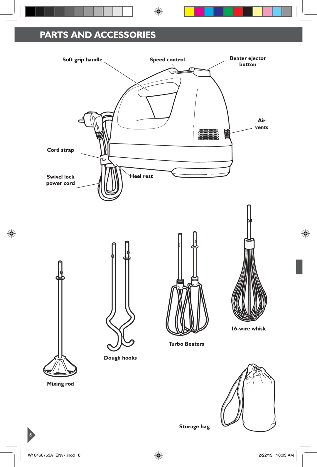 KitchenAid 5KHM9212 manual Parts and Accessories 