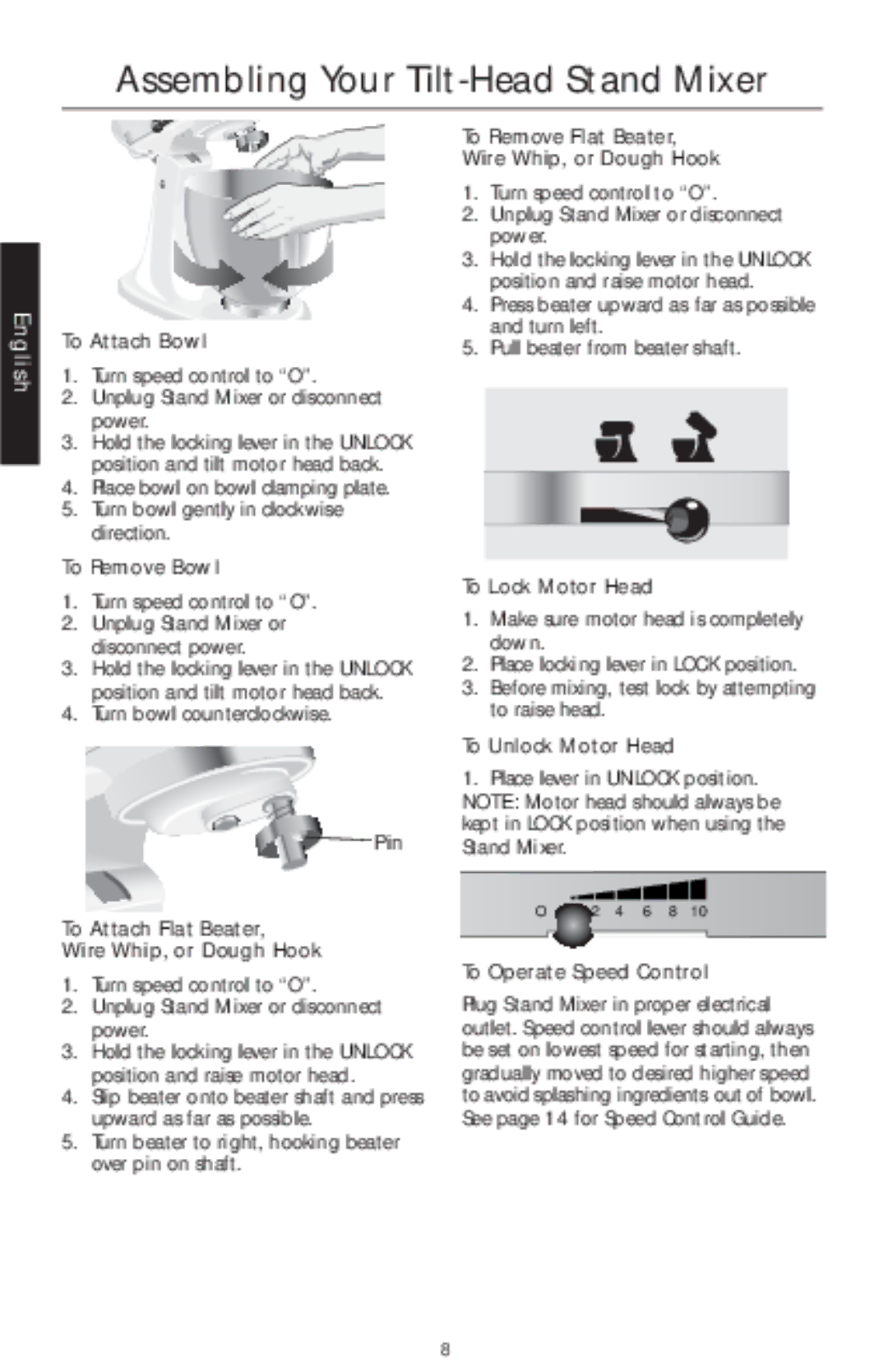 KitchenAid 5K45SSC, 5KSM150PSC, 5K5SSC manual Assembling Your Tilt-Head Stand Mixer 