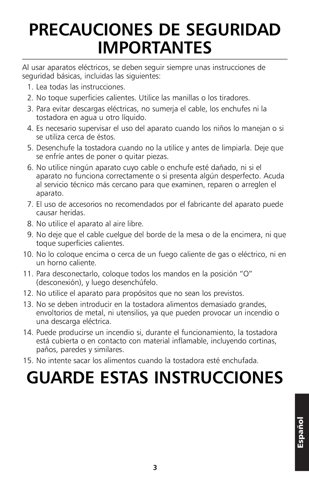 KitchenAid 5KTT890 manual Precauciones DE Seguridad Importantes, Guarde Estas Instrucciones 