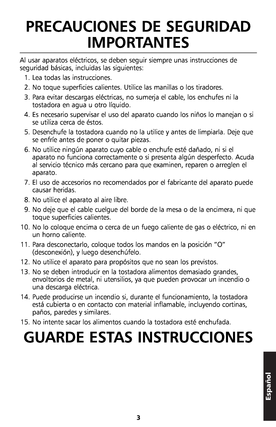 KitchenAid 5KTT890 manual Precauciones De Seguridad Importantes, Guarde Estas Instrucciones, Español 