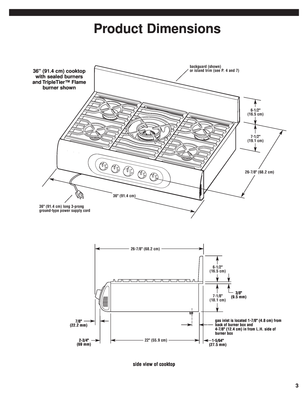 KitchenAid 8285418 installation instructions Product Dimensions, 7/8 22.2 mm 2-3/4 69 mm, 7-1/8 9.5 mm 18.1 cm, 27.5 mm 