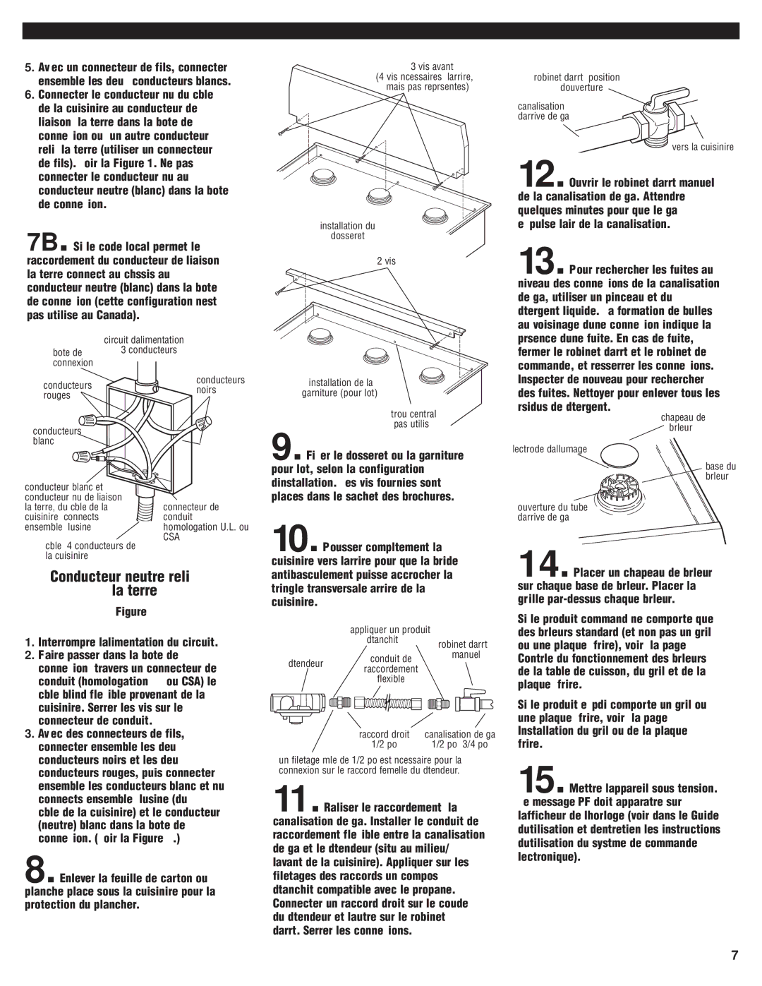 KitchenAid 8301169 installation instructions Conducteur neutre relié à La terre, Conducteurs rouges Conducteurs blanc 