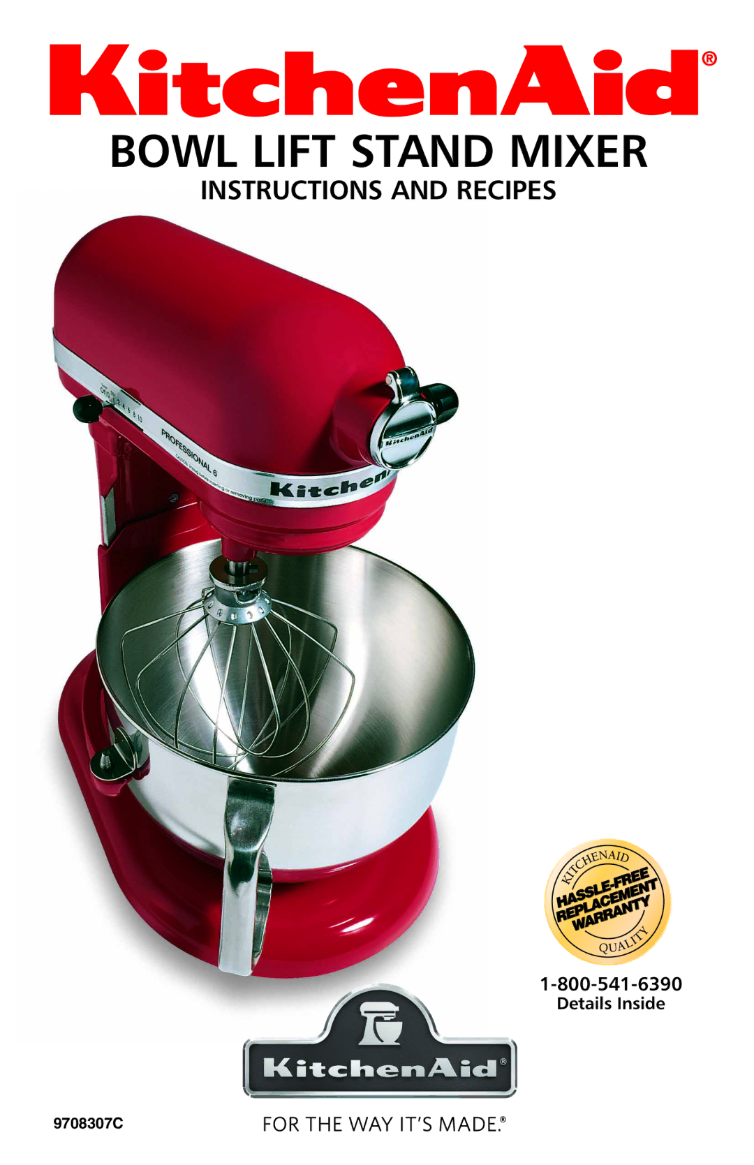 KitchenAid 9708307C manual Bowl Lift Stand Mixer, Details Inside 