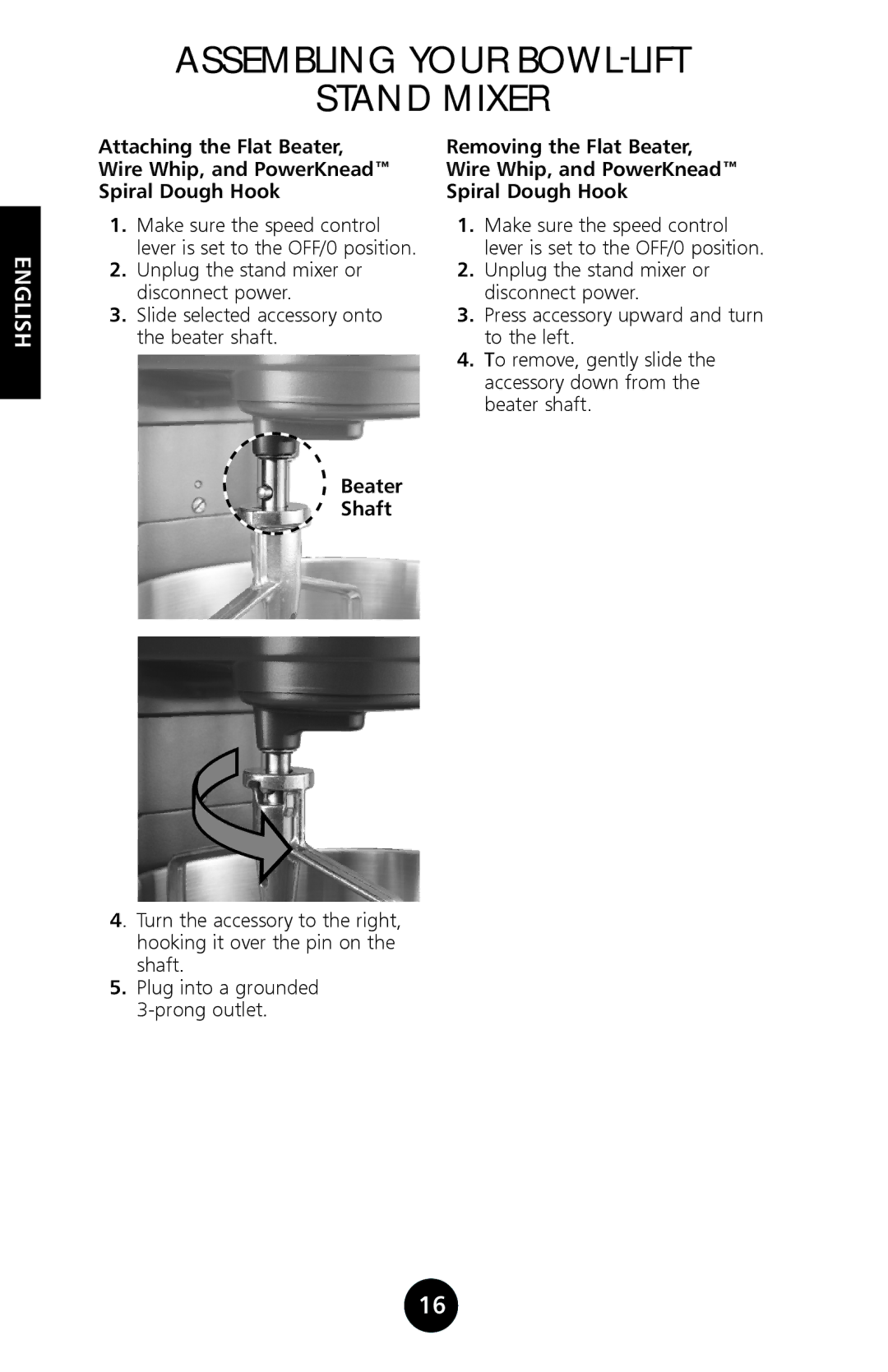 KitchenAid 9709962C manual Beater Shaft 