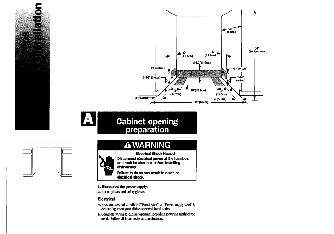 KitchenAid 9743822 installation instructions Disconnectthe power supply, Electrical 