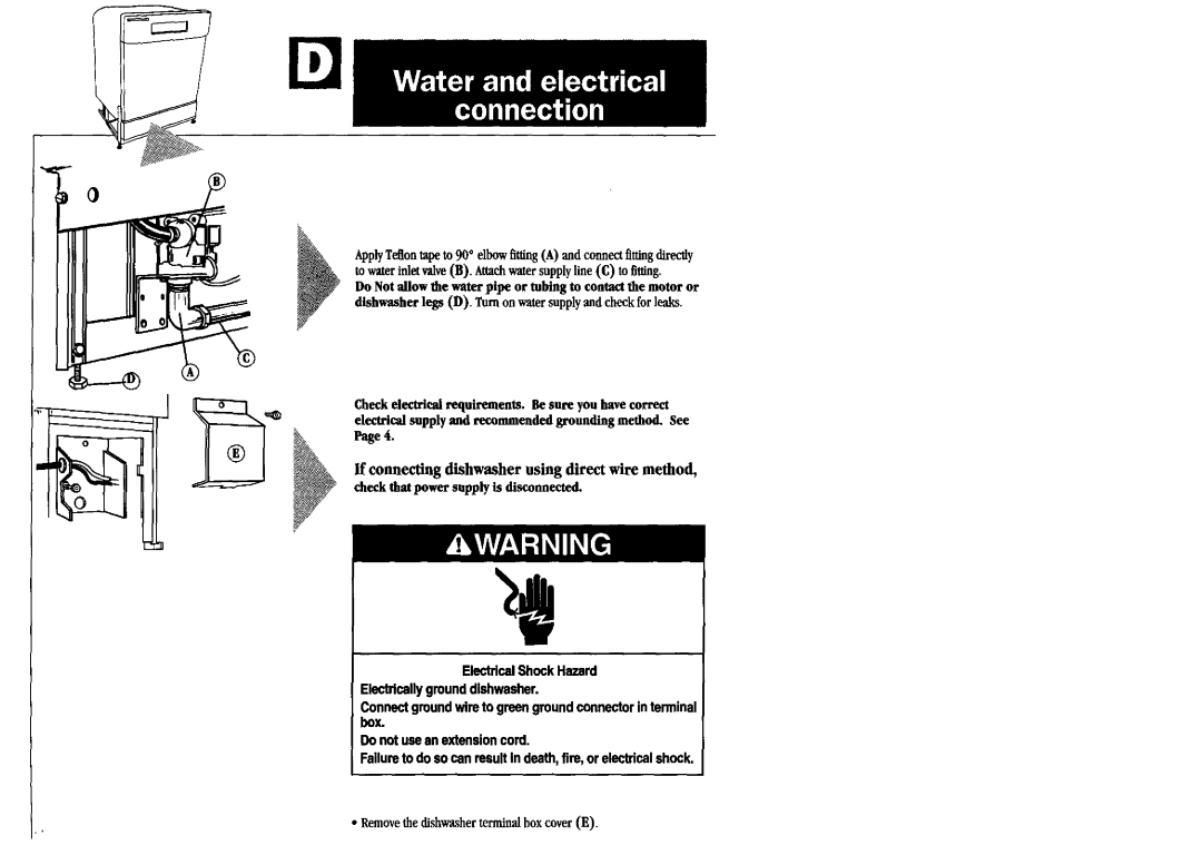 KitchenAid 9743822 installation instructions To waterinletvalveB. Attachwatersupplyline C to fitting 