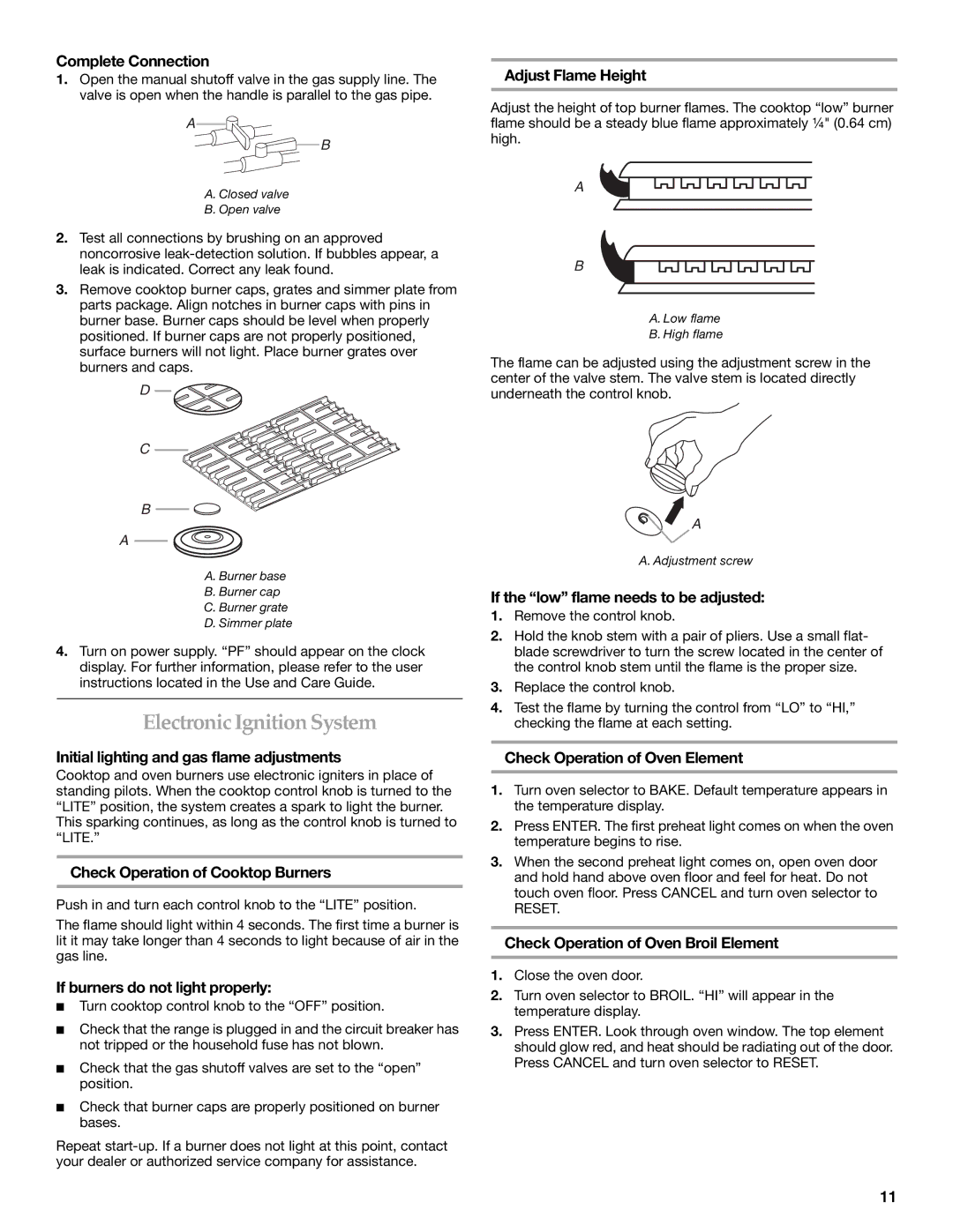 KitchenAid 9760618 installation instructions Electronic Ignition System 