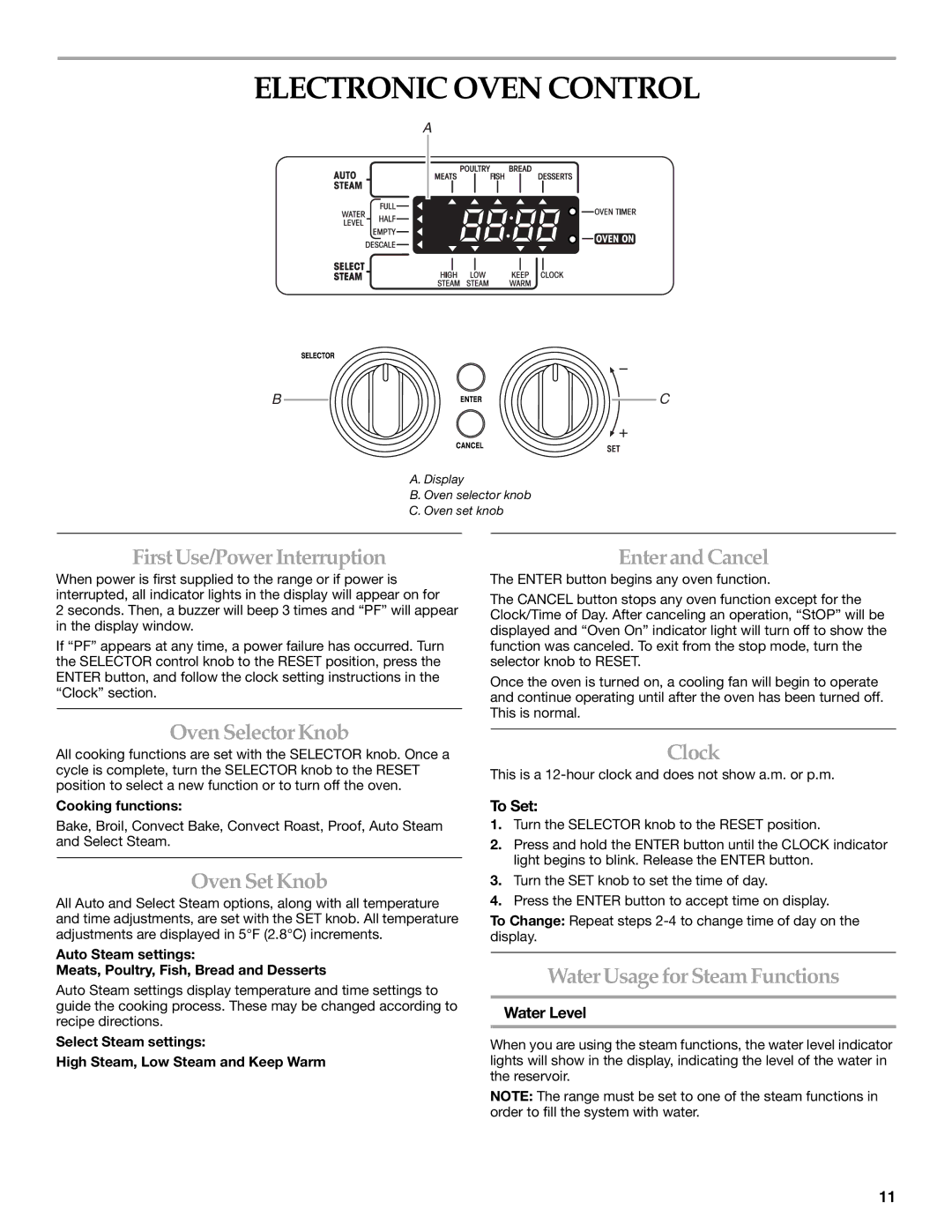 KitchenAid 9762892B manual Electronic Oven Control 