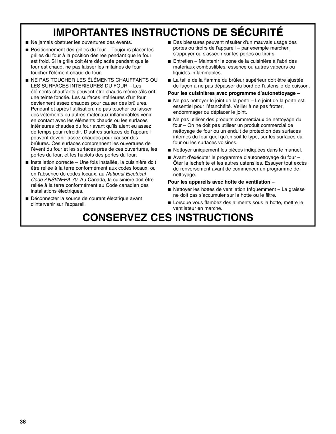 KitchenAid 9762892B manual Conservez CES Instructions 