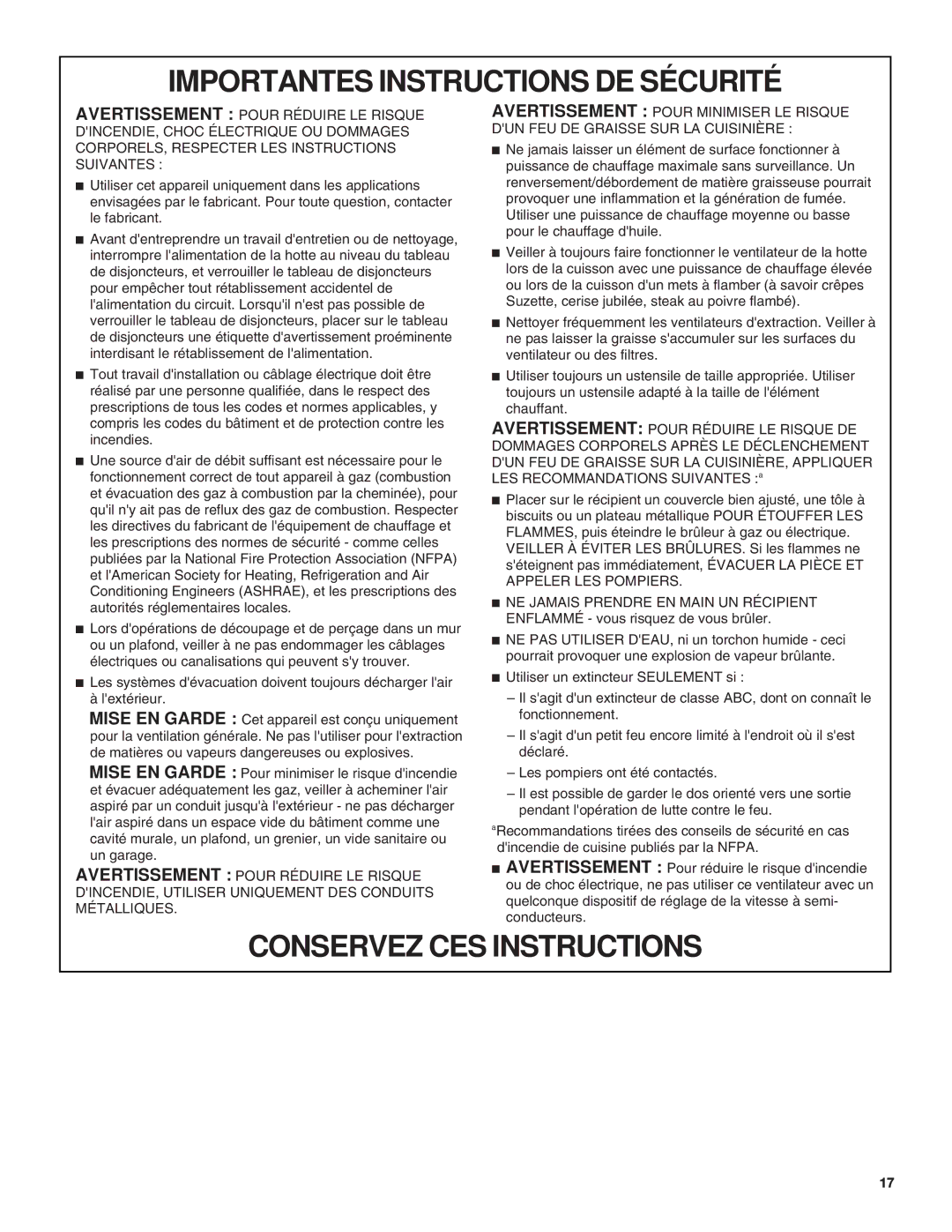 KitchenAid 9763382 installation instructions Conservez CES Instructions 