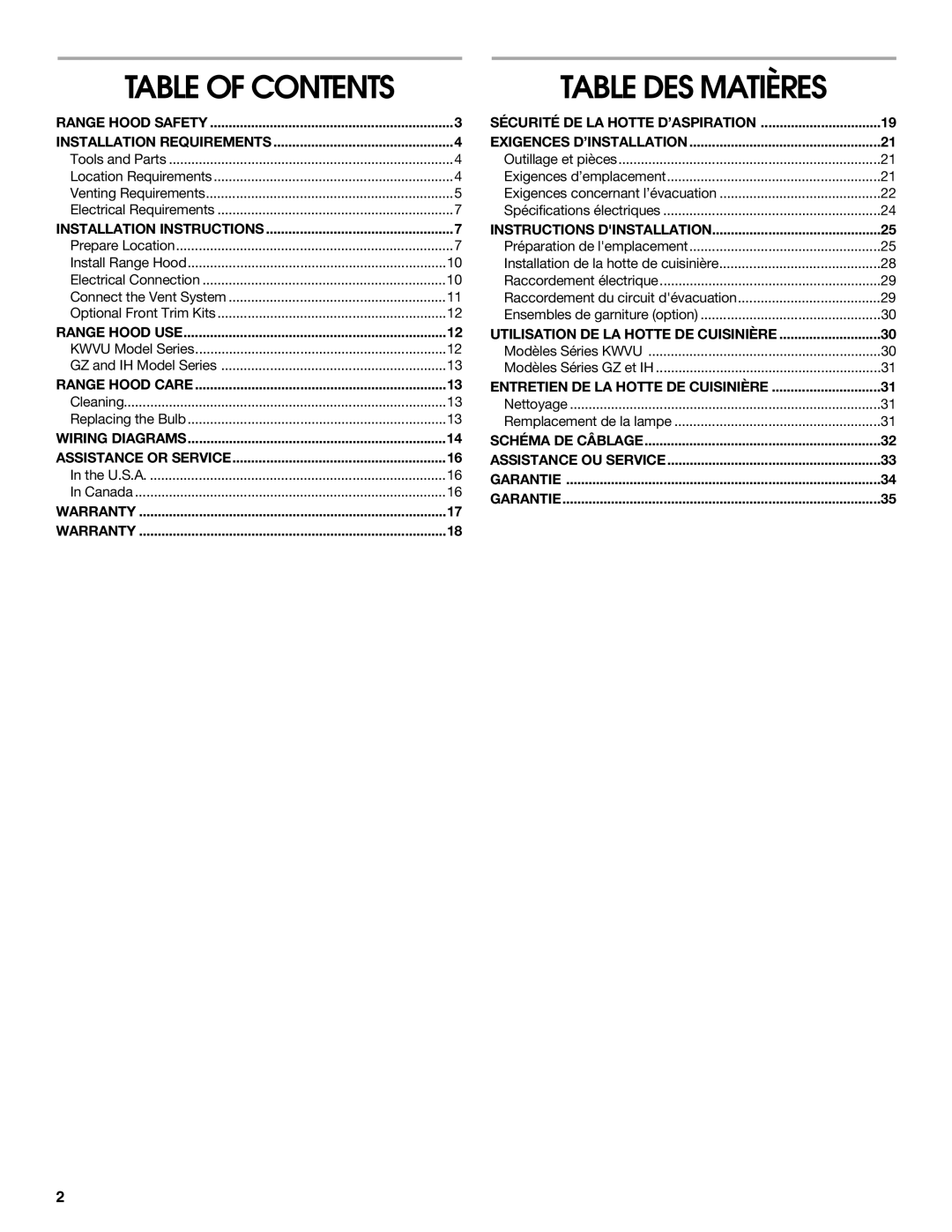 KitchenAid 9763393A installation instructions Table DES Matières 