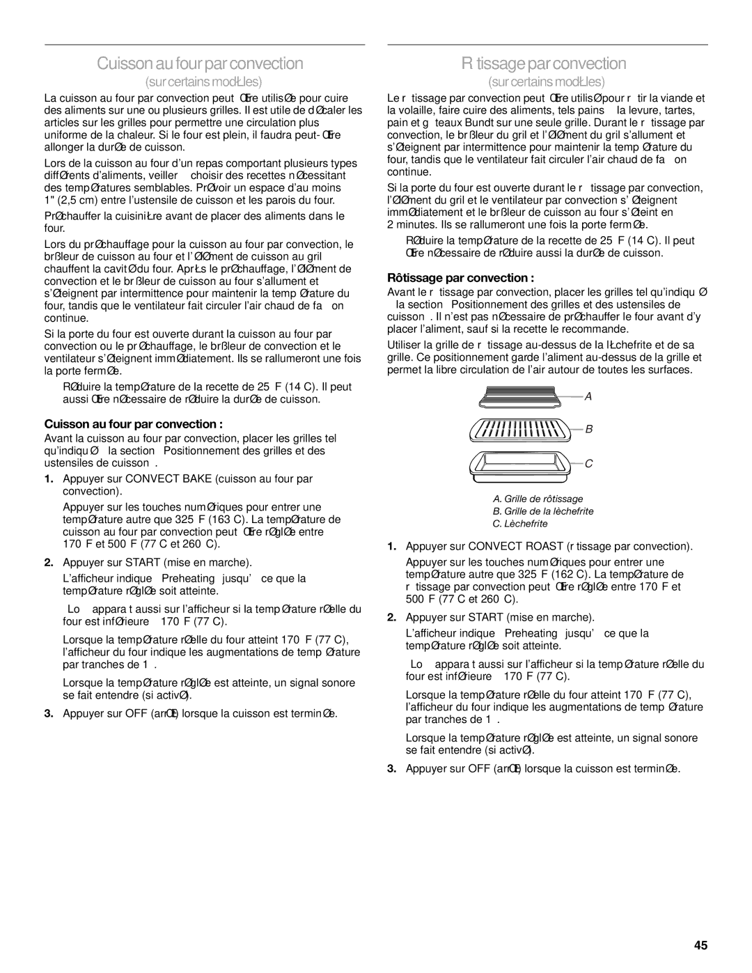 KitchenAid KGRS807, 9763457 manual Cuisson au four par convection, Rôtissage par convection 