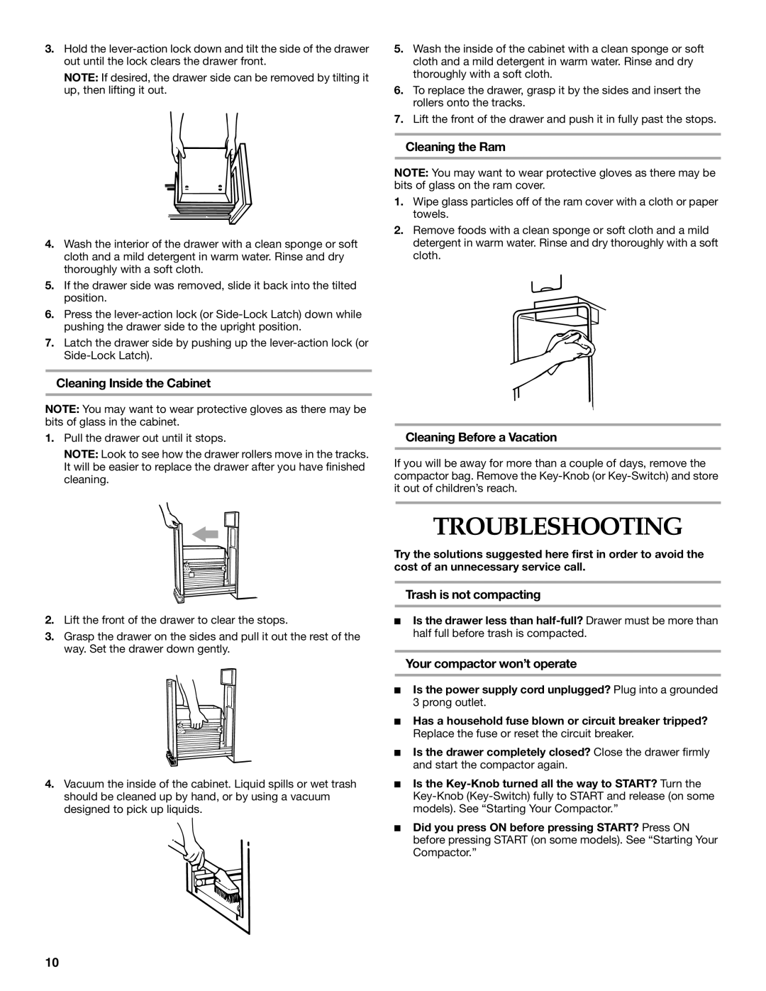 KitchenAid 9871915A manual Troubleshooting 