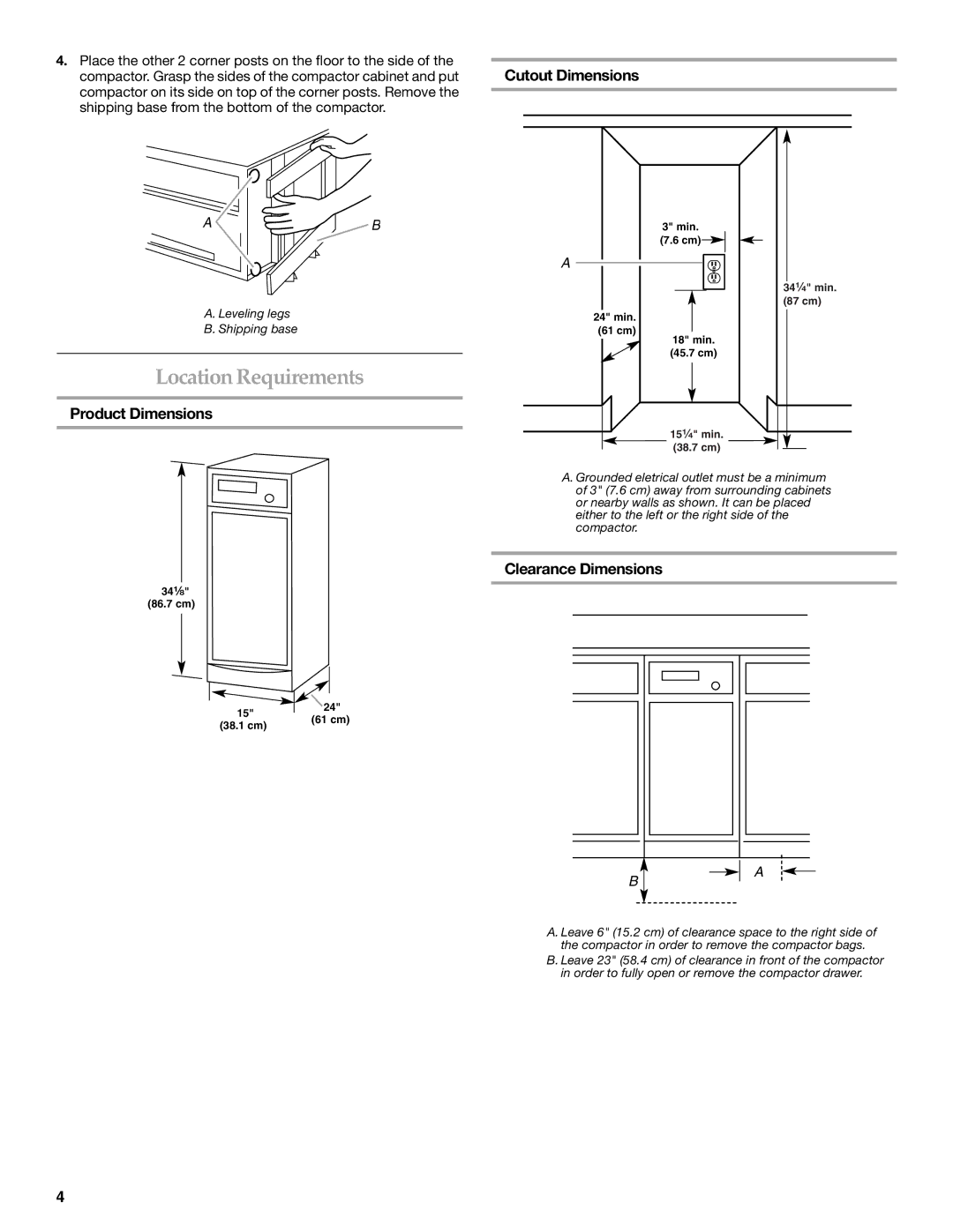 KitchenAid 9871915B manual Location Requirements, Product Dimensions, Cutout Dimensions, Clearance Dimensions 