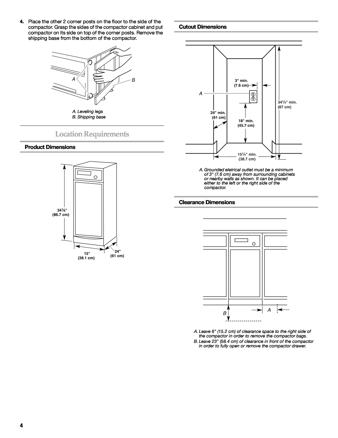 KitchenAid 9871915B manual Location Requirements, Product Dimensions, Cutout Dimensions, Clearance Dimensions 