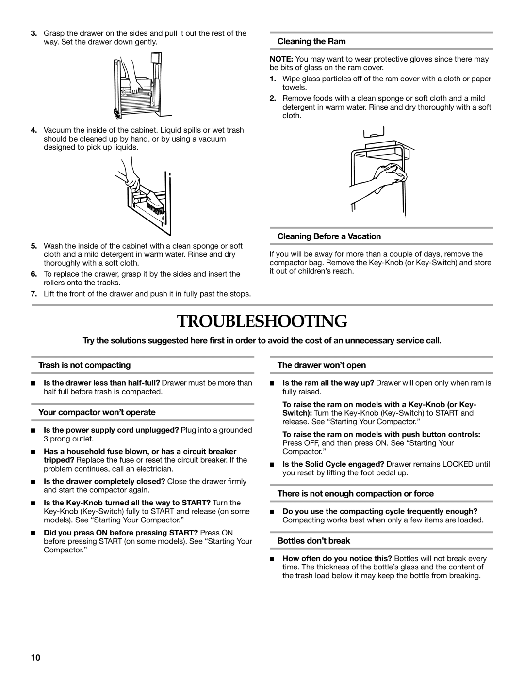 KitchenAid 9872215B manual Troubleshooting 