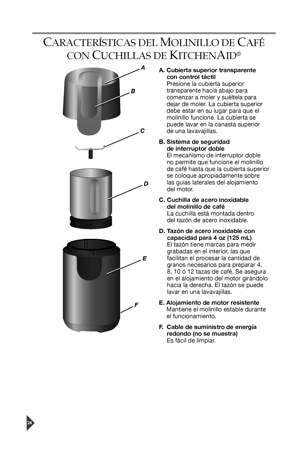 KitchenAid BCGSGA, BCG211 Cubierta  Superior transparente Con control táctil, Sistema de seguridad, De interruptor doble 