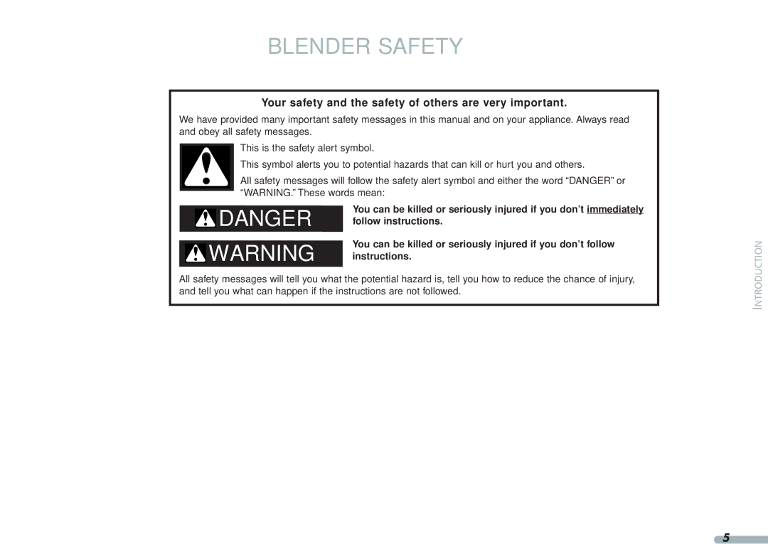 KitchenAid 35, 4KPCB348, 4KPCB148 manual Blender Safety, Your safety and the safety of others are very important 