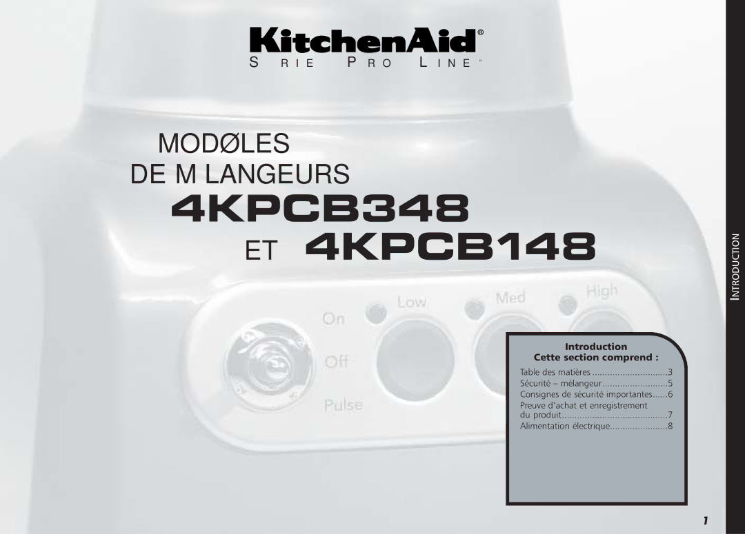 KitchenAid Blender, 4KPCB348, 35 manual ET 4KPCB148 