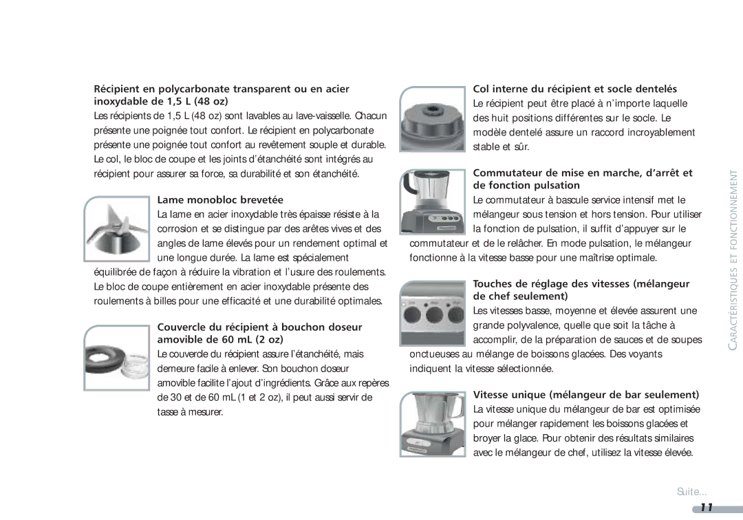 KitchenAid Blender, 4KPCB348, 35 Lame monobloc brevetée, De fonction pulsation, Vitesse unique mélangeur de bar seulement 