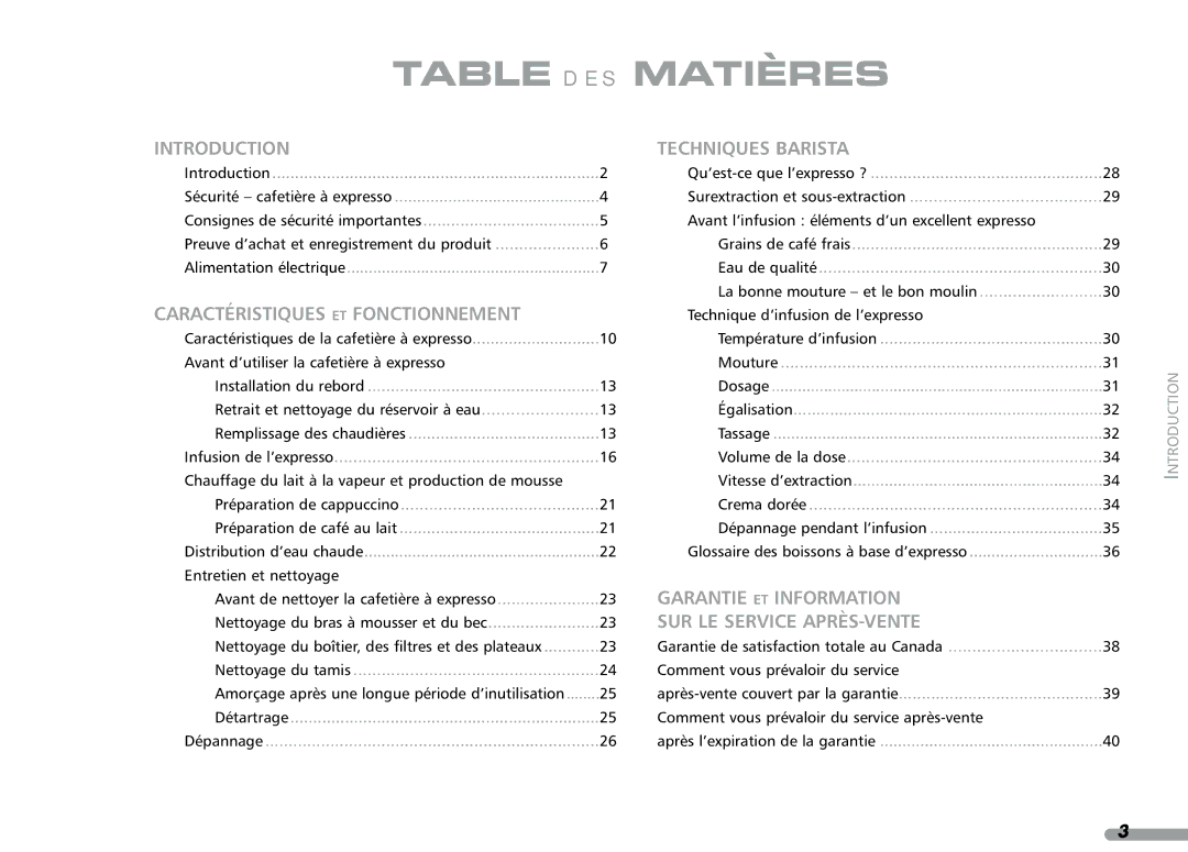 KitchenAid 4KPES100, Coffeemaker, 88 manual Table DES Matières 